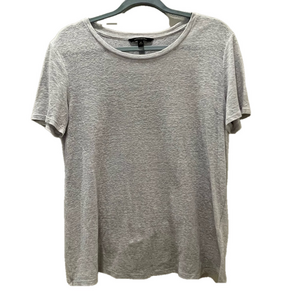 Banana Republic Linen Cotton Tee back crossed open light gray lightweight Med M